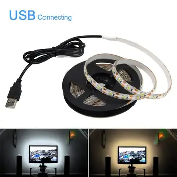 0.5/1/2/3/4/5m DC 5V USB 3528 SMD LED Šviesos Juostelės Vandeniui Jungiklio, Kištuko Spinta, TV Foną Apdaila