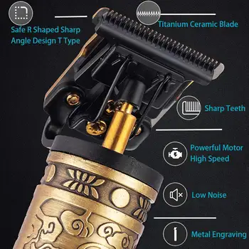 0mm skirtumas, T mentės žoliapjovės pjovimo plaukų kirpimo mašinėlės kirpykla skustuvas, skutimosi mažesne mašina USB įkrovimo belaidžius pjovimo plaukų įrankiai