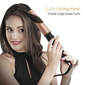 1-1.5 Colių Profesinės Garbanoti Geležies Plaukai Garbanoti Lazdelė Turmalinas keraminiai Elektros Hair Curler Ritinio, Kūgio, Kūgio formos Garbanoti Lazdelė