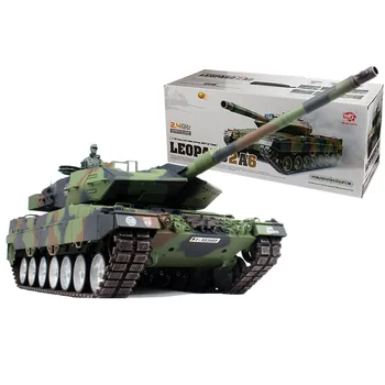 1:16 Vokiečių Leopard Pagrindinis Tankas 2.4 G Nuotolinio Valdymo Modelio Karinis Tankas Su Garso, Dūmų Fotografavimo Efektas