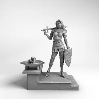 1/24 senovės fantazijos moteris karys (SU baze ) Dervos, paveikslas Modelis rinkiniai Miniatiūriniai gk Unassembly Unpainted