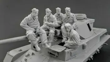 1/35 senovės Panzer Ekipažai (5 skaičiai) (NR. BAKAS ) Dervos pav Modelio Miniatiūra gk Unassembly Unpainted
