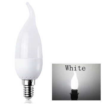 1/4/8PCS E14 LED Lemputės 3WCool Balta LED Lemputė Šviesos Lempa, Žvakė AC 220~240V Mažas Edison Varžtas Žvakė LED Lemputės Šviesos Lempos