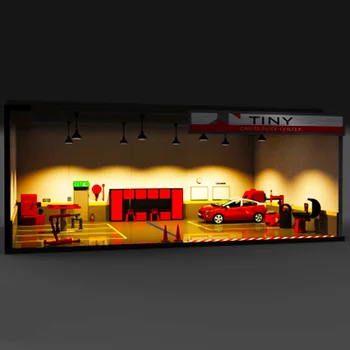 1/43 Automobilių Techninės Priežiūros Dirbtuvių Garažas Modelis Scena Modeliavimas Šviesus Liustra F Transporto Priemonės, Žaislai, Aksesuarai Dalys Gerbėjai Kolekcija
