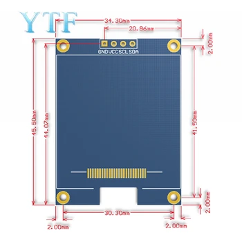 1.5 colių OLED modulis SSD1327 vairuotojo chip I2C komunikacijos