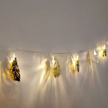1,5 M 3M LED Aukso Plunksna Styginių Šviesos Kamuolio Pasakų Šviesos Namuose Miegamasis Vestuves Kalėdų Eglutė Dekoras Atostogų Apšvietimas