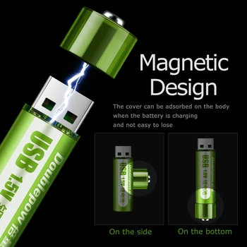 1,5 V AA įkraunamos baterijos 1800mWh USB AA įkraunamas li-ion baterijos nuotolinio valdymo pelės mažas ventiliatoriaus Elektros žaislas baterija