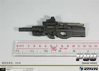 1/6 Kareivio ginklas modelis P90 serijos ZY2011A 12 colių veiksmų skaičius, priedai