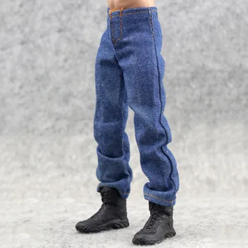 1/6 masto Vyrų Mėlyna modeliavimas judesio džinsai drabužiai Berniukui Tiktų Palaidi kelnės modelis For12