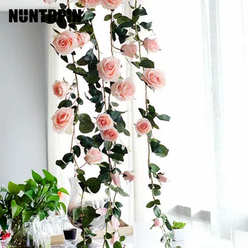 1,8 m Dirbtinės Gėlės Rožės Ivy Vynuogių Vestuvių Dekoro Nekilnojamojo Touch Šilko Gėlių Girlianda 