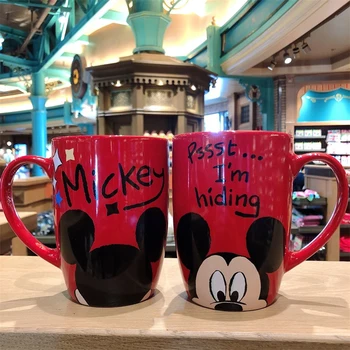 1 Gabalas Disney Mickey Minnie Mikė Animacinių filmų Keramikos Vandens Puodelį Kavos Puodelis Pieno Home Office Surinkimo Puodeliai Moterų Mergina Dovanos, 500mL