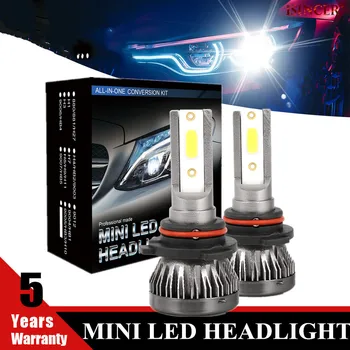 1 Pora Mini H1 H7, H8, H9 H11 LED Automobilių Žibintų Lempučių Rinkinys, 9005 HB3 9006 HB4 6000K 12V Balta Lemputė Auto Rūko Žibintas