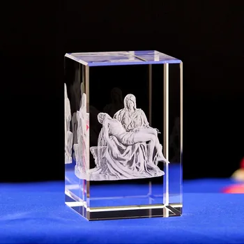 1 vnt Jėzus K9 Kristalų Lazeris 3D Vidaus Statula, Skulptūra Inter-graviravimas Figūrėlės Miniatiūros Kristalų Menai, Amatai, Namų Dekoro