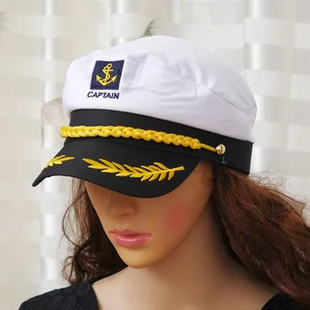 1 Vnt Karinės Laivybos Hat, White Kapitonas Skrybėlę Karinio Jūrų Laivyno Bžūp Jūrų Kapitonas Sailor Bžūp Kostiumas Suaugusių Šalies Fancy Dress Unisex Skrybėlę