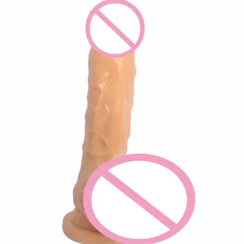1 vnt Moterų Masturbacija siurbtukas Dildo Kūno/ Ruda Varpos Tikroviškas Dildo Suaugusiųjų Sekso Produktas Naujovė Žaislų Moterų YJ0074