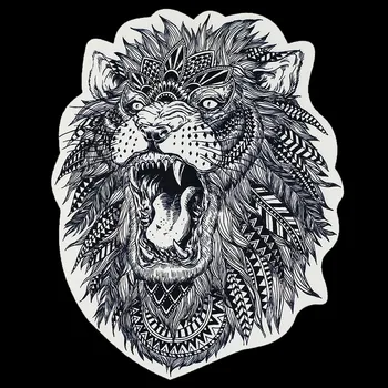 1 vnt Naujas Mados Juodos Ir Baltos spalvos Liūtas Didelis Spausdinimo Pleistras Siūti 