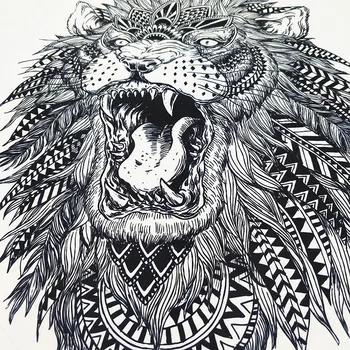 1 vnt Naujas Mados Juodos Ir Baltos spalvos Liūtas Didelis Spausdinimo Pleistras Siūti 