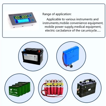 10-100V Universal Baterijos Talpa Voltmeter Testeris LCD Automobilinis Švino-rūgšties Indikatorius