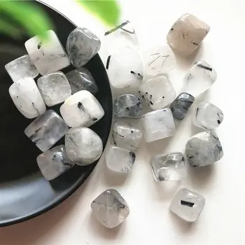 10-20mm Gamtos Juodi Plaukai Kvarcas Rutilated Crystal Cube Gijimą, Kristalai Reiki Natūralus Kvarco Kristalai 100g