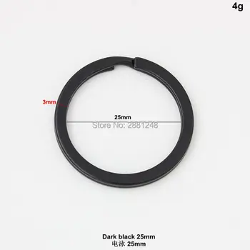 10-30pcs 25mm tamsiai juoda Didmeninės Automobilių raktų žiedas Bagažo Aparatūros Priedai, o žiedas rankines Clip Užsegimas 