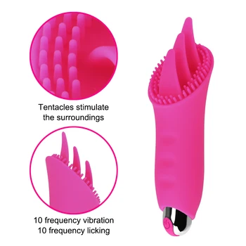 10 dažnio USB Įkrovimo Kalba Lyžis Vibratorius Masturbacija Klitorio Stimuliacija vibracijos Orgazmas Erzinti Sekso Žaislai Moterims