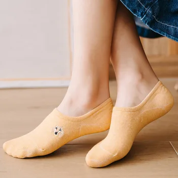 10 vnt = 5 poras moterų šlepetė kojinės gryna spalva medvilnės mielas pavasarį ir vasarą kojinės moterims kojinės