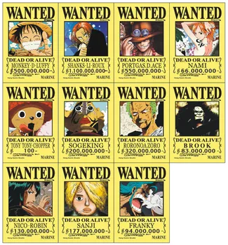 10 vnt./set Vienas Gabalas plakatas anime Luffy Jinbe Brook Sanji Chopper Nami NORĖJO 1,5 mlrd. šiaudų skrybėlę grupės pav žaislas 11 stilius