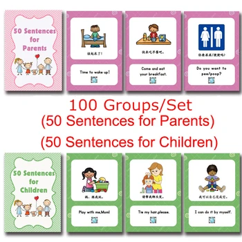 100 Sakinius Kasdienio Pokalbio Mokytis Anglų Kalbos Falshcards Švietimo Žaislai Vaikams Žodžio Kišenėje Kortelės Vaikai Rungtynės Žaidimai