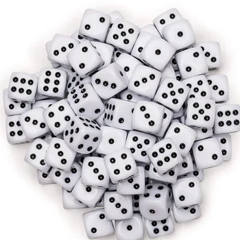 100 Vnt./daug Juodas/Baltas Taškas Kauliukai Puzzle Žaidimas Siųsti Vaikai 6 Sided Dice 