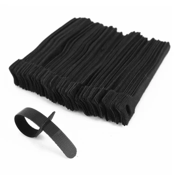 100 vnt reguliuojama juodo nailono kabeliui L 15cm Daugkartinio naudojimo