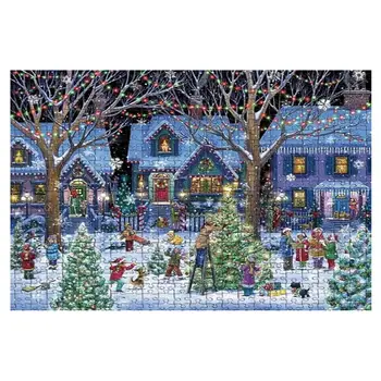 1000 Vienetų Kalėdų Dėlionės Žaidimas Vaikams Žaislas Parper Pjūklelis Dėlionės (Galvosūkiai) Vaikų Ankstyvojo Ugdymo, Mokymosi Žaislai, Kalėdų Dovana
