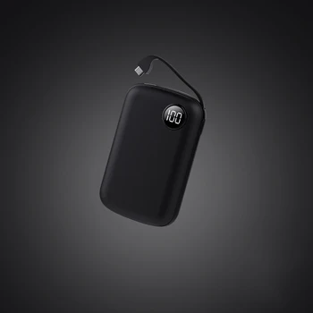 10000mAh Powerbank už Xiaomi Mini Galios Banko Nešiojamas Skaitmeninis Ekranas Pastatytas Laidas iPhone Išorės Baterija Poverbank