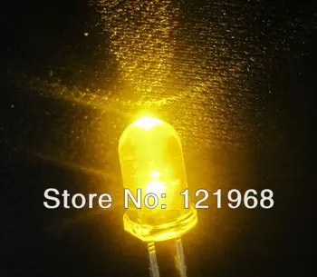 1000pcs Nemokamas pristatymas Žvakė LED diodas 5MM Geltonas mirgėjimo apvalus led 3.0-3.5 V 