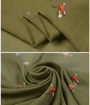 100cm*135cm Paukščių natūralaus šilko vilnos audinio kokybės georgette krepo medžiagos suknelė