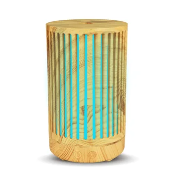 100ml Oro Drėkintuvas medienos Tuščiavidurio cilindro Elektros eterinio Aliejaus Aromatas, Oro Difuzorius su 7 spalvų LED nakties šviesos namuose