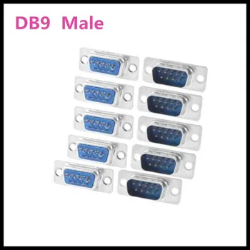 100vnt D-SUB 9 Pin DB9 Male Lydmetalis Tipo Lizdo Jungtis
