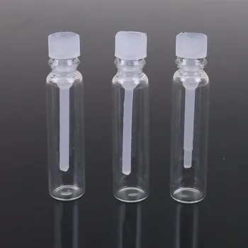 100vnt/daug 1ml 2 ml 3 ml stiklinis kvepalų buteliukas buteliukas mini mėginio buteliukai kosmetikos konteinerių kvepalų mėginys pakavimo