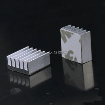 100VNT DAUG Universali Mikroschema, Šaldytuvas IC plokštės Šilumos Kriaukle Aliuminio 15mm x 15mm x 6.5 mm