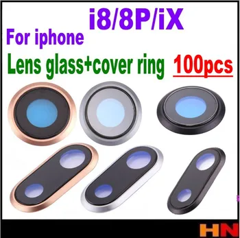 100vnt didmeninė iPhone X 8 8P Plus Aukštos Kokybės Atgal Fotoaparato Objektyvo Stiklo danga Žiedas yra lipdukas, Pakeitimas, Remontas, Dalys