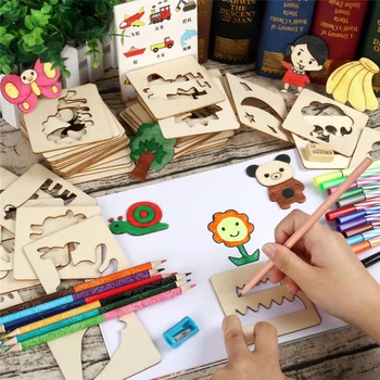 100vnt Montessori Medienos Žaislai, Kūdikių Dažymas Piešimo Lenta Žaislai Piešinius Vaikams, kurie mokosi Tapybos Įrankis Švietimo Žaislai Vaikams