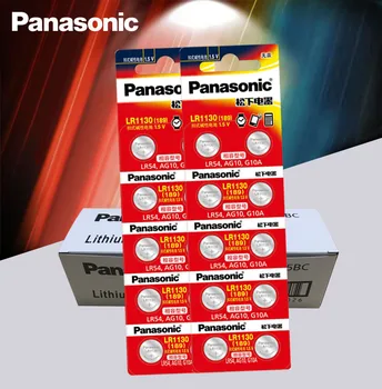 100vnt Panasonic, Baterija Ląstelių 1,5 V 10TN LR1130 Šarminis Mygtuką Baterijos 10TN 389 LR54 SR54 SR1130W 189 LR1130 Mygtuką Baterijos
