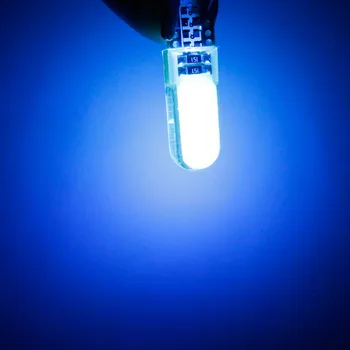 100vnt T10 W5W silikono Atveju 12 Žetonų COB LED WY5W 501 Automobilių Pleišto Interjero Dome Skaitymo Šviesos Auto Stovėjimo Lemputes Ruožtu Pusėje Lempos