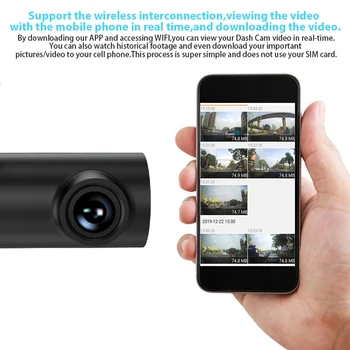 1080P Brūkšnys Cam Smart Car DVR Kamera Wifi PROGRAMĖLĖ Balsas Kontrolės Dashcam HD Naktinio Matymo Automobilių Kameros, Vaizdo magnetofoną, G-sensorius Saugumo