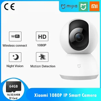 1080P Xiaomi Mijia Mi IP Smart Camera 360 Kampu Belaidžio WiFi Naktinio Matymo Vaizdo Kamera, vaizdo Kameros Apsaugoti Home Security