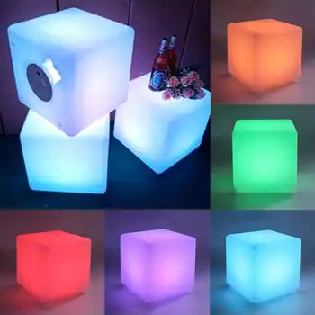 10cm/15cm/20cm LED Cube Kėdė RGB Spalvos Nuotolinio Valdymo Įkrovimo Nuotaika Šviesos Lempos, Baro Kėdžių Sėdynės Buveinės Šalies Baseinas