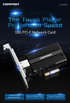 10G Ethernet PCI Express 3.0 Bevielio ryšio Adapteris 2,5 G/5G/10G PCIE-X4 Tinklo plokštė 10Gbps Greitai Perdavimo Raktą, Skirtą 