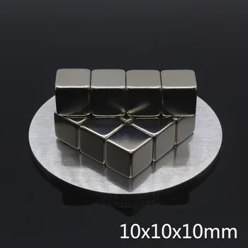 10vnt 10 x 10 x 10 mm Super Stiprus ndfeb nuolatinis Magnetas 10x10x10 mm Nedidelis daugiabutis NdFeB Galingas magnetinis Neodimio Magnetai