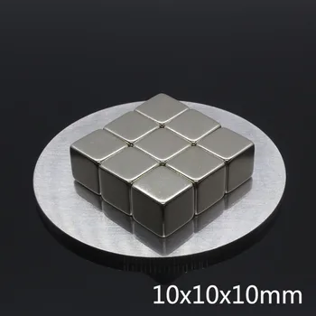 10vnt 10 x 10 x 10 mm Super Stiprus ndfeb nuolatinis Magnetas 10x10x10 mm Nedidelis daugiabutis NdFeB Galingas magnetinis Neodimio Magnetai