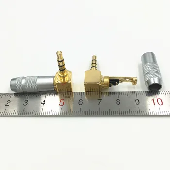 10vnt 3.5 mm Audio Kištukas 3.5 4Pole Vyrų Ausinių Lizdas Dešinysis Kampas 90 Laipsnių Litavimo Plug Mini Jungtis