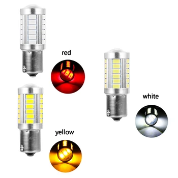 10vnt BAU15S PY21W LED Lemputė, Atbulinės Šviesos, stabdžių Žibintas Automobilio LED Posūkio Signalo Lemputė Balta Raudona Geltona